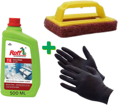 roff Ultra Clean 500ml Complete Cleaning Kit with Black Gloves Liquid Toilet Cleaner(500 ml)