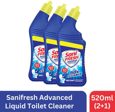 Sani Fresh Advanced 520ml - Pack of 3 | For Toughest Stains Regular Liquid Toilet Cleaner(2 x 520 ml)