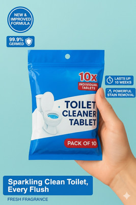 Elviora Toilet Cleaning Power Tablets (Pack of 10) – Bright Shine, Germ-Free Protection Lemon Wipe Toilet Cleaner(10 x 1 g)