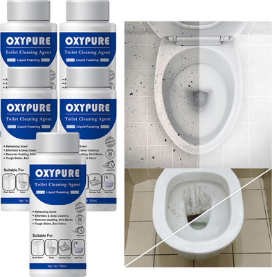 Jasoliya OxyPure Toilet Cleaning Liquid – 5-Pack + Before/After Use Images Floral Liquid Toilet Cleaner(5 x 20 ml)