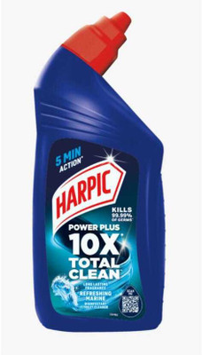 Harpic power plus 10X advanced refreshing marine toilet cleaner Marine Liquid Toilet Cleaner(500 ml)