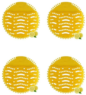 ARPANA BRIGHT Urinal Screen Mats with Lemon Fragrance, Anti Splash Urinal Mat Lemon Mat Toilet Cleaner(4 x 1 Wipes)