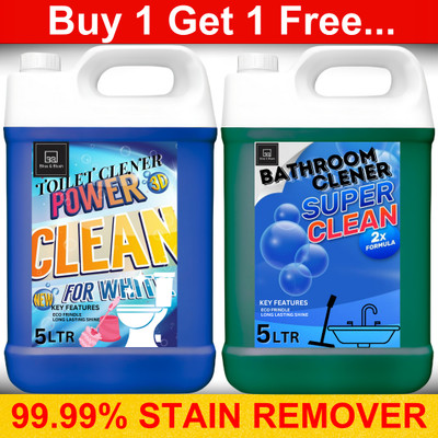 BLISS & BLUSH Eco Friendly Organic Toilet Cleaner liquid 5L & Bathroom Cleaner Liquid 5L. Lavender Liquid Toilet Cleaner(2 x 5 L)