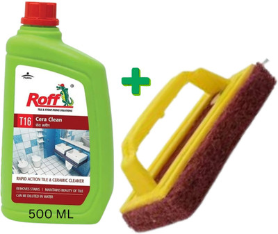 PIDILITE ROFF Roff Tiles Cleaner 500ml Bathroom & Floor Cleaner Brush Kit Odorless(500 ml)
