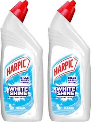 Harpic White and Shine Disinfectant Bleach Liquid Toilet Cleaner(2 x 1 L)