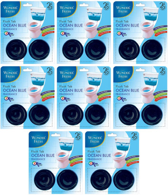 wonder fresh Flushmatic In-Cistern Toilet Cleaner Tablet | Flush Tank Cleaner Block Ocean Block Toilet Cleaner(6 x 133.33 g)