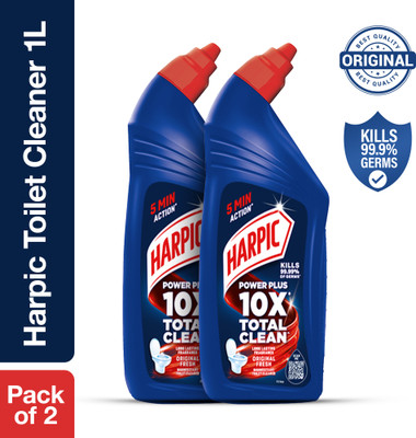 Harpic Toilet Cleaner, Liquid, for basin, commode, tile, bathroom, not phenyl, blue Original Liquid Toilet Cleaner(2 x 1 L)