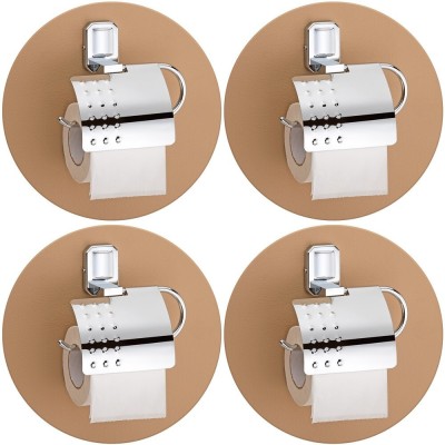 Plantex Crosslink Platinum Stainless Steel 304 Grade Cute Toilet Paper Roll Holder/Toilet Paper Holder in Bathroom/Bathroom Accessories(Chrome - Pack of 4) Stainless Steel Toilet Paper Holder(Lid Included)