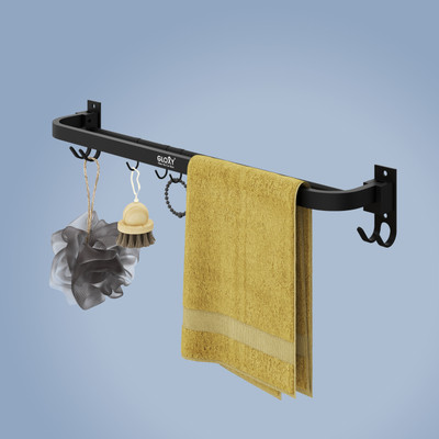 GLOXY Matte Shower Rod Hook(Black)