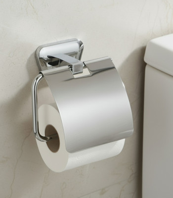 Easyhome Furnish Luxury Toilet Paper Holder with flap | Wall Mounted Toilet Roll Dispenser Stainless Steel Toilet Paper Holder