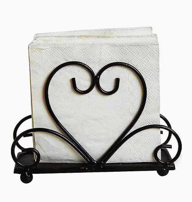 Mahi Creation 1 Compartments Iron Napkin Holder(Black)