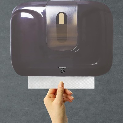 KR STORE M-Fold Multi-Fold Wall Mounted Tissue Paper Holder Dispenser Plastic Toilet Paper Holder