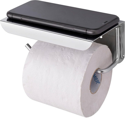 SOLIYA Stainless Steel Toilet Paper Holder with Mobile Stand For Bathroom Stainless Steel Toilet Paper Holder deal from flipkart