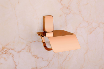 AGMECO Stylish Wall Paper Holder with Flap Pack Of 1 ( Fortte Rose Gold) Stainless Steel Toilet Paper Holder(Lid Included)