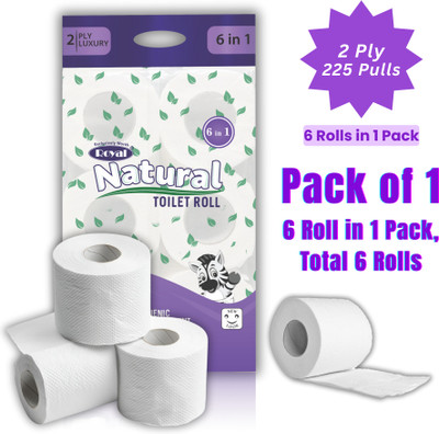 Royal Natural Premium Highly Abosrbent Toilet Tissue Roll/Tissue Paper Roll Pack of 1 Toilet Paper Roll(2 Ply, 225 Sheets)