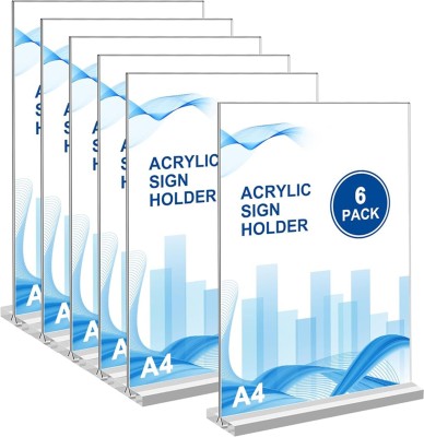 Ofifo A4 Acrylic Sign Holders, Double-Sided Vertical Display Stand, Plastic Paper Toilet Paper Roll(6 Ply, 6 Sheets)