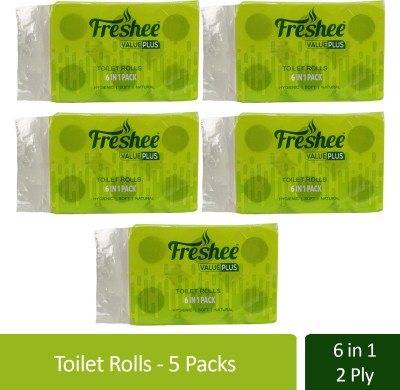 Freshee FTVPR_6_2P_5 Toilet Paper Roll(2 Ply, 220 Sheets)