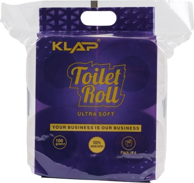 KLAP Premium Toilet Tissue Paper Roll | Pack of 1 | 4 Rolls Bathroom Tissue Roll Toilet Paper Roll(2 Ply, 350 Sheets)