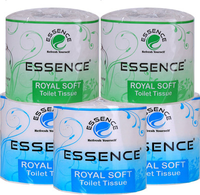 ESSENCE Royal Soft Toilet Tissue Bathroom Toilet Paper Roll Blue-Green Pack of 5 Toilet Paper Roll(1 Ply, 350 Sheets)