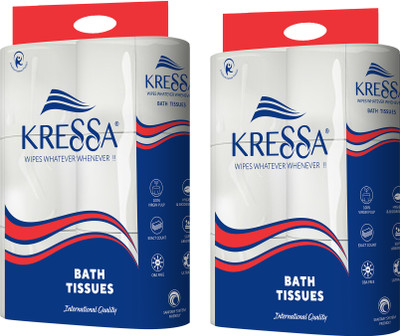 KRESSA 2 Ply Toilet Tissue Roll | 12 Toilet Paper Rolls Total 2880 Pulls | Virgin Pulp Toilet Paper Roll(2 Ply, 240 Sheets)