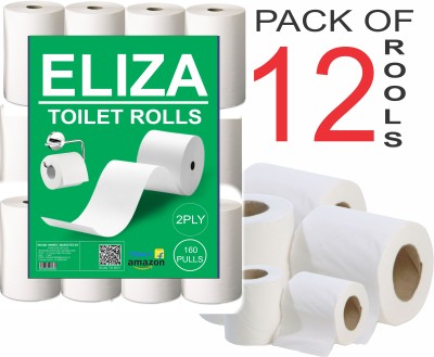 Eliza Hygenic Toilet tissue Rolls pack of12 (160 Pulls) Toilet Paper Roll(2 Ply, 160 Sheets)