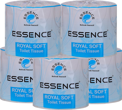 ESSENCE Royal Soft Toilet Tissue Bathroom Toilet Paper Roll Blue 100 Meters Pack of 5 Toilet Paper Roll(1 Ply, 450 Sheets)