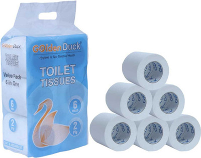 Golden Duck Premium Toilet Tissue Value Pack 6 in One - Ultra Soft Toilet Paper Roll(2 Ply, 180 Sheets)