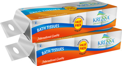 KRESSA 2 Ply 20 Rolls 200 Pulls Per Roll With Total 4000 Pulls Toilet Tissue Roll | Bathroom Tissue | Toilet Paper Toilet Paper Roll(2 Ply, 200 Sheets)