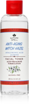 Nature Spell Hyaluronic Acid & Witch Hazel Anti Aging Face Toner - Made in the UK Men & Women(200 ml)