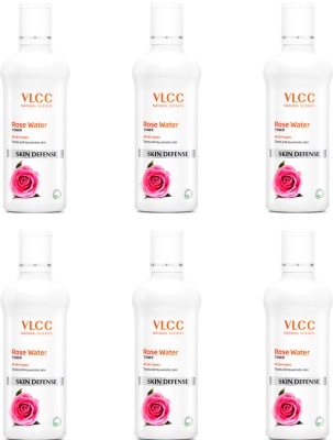 VLCC Rose Water Toner - Tones & Rejuvenates skin - 100 ml (Pack of 6) Women(600)