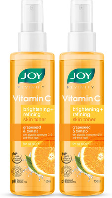 Joy Vitamin C Skin Brightening Toner with Grapeseed and Tomato (2X150ml) Men & Women(300 ml)