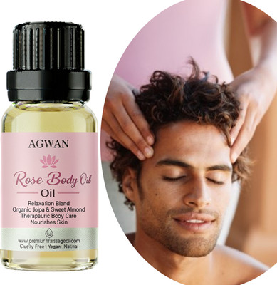 Agwan Natural Rose Glow Oil | Herbal Massage Oil for Soft Skin & Floral Relaxation Men & Women(100 ml)