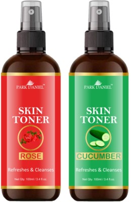 PARK DANIEL Premium Rose & Cucumber Skin Toner Combo Pack Of 2 Bottles Of 100ml (200ml) Men & Women Men & Women(200 ml)