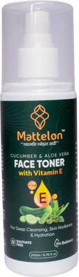 Mattelon Face Toner with Vitamin E Toner with Cucumber & Aloevera Extract Men & Women(200 ml)