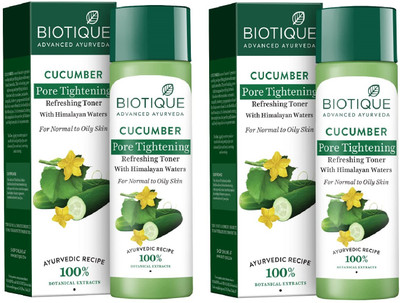 BIOTIQUE Bio Cucumber Pore Tightening Toner, 120ml (Pack of 2) Men & Women(240 ml)