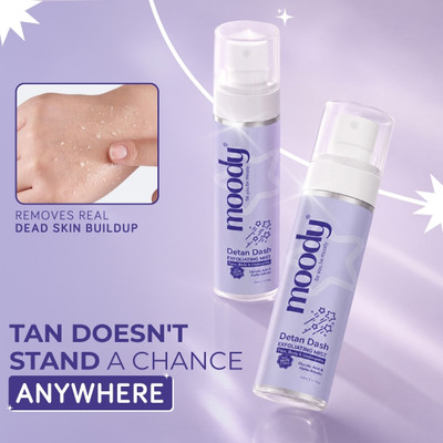 MOODY Detan Dash Exfoliating Face Mist with AHA & BHA for Tan Removal & Glow Men & Women(110 ml)