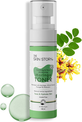 The Skin Story Moringa Pore Minimizing Toner, Soothing & Calming, Non Sticky, Fast Absorbing Men & Women(100 ml)
