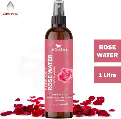 Homeda Rose Water Spray for Face, Gulab Jal Face Toner for Men, Women Hair Glowing Skin Men & Women(1000 ml)