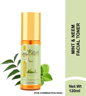 Kaya Herbal Product Organic & Ayurvedic Mint & Neem Facial Toner For Combination Skin Astringent - Active Skincare For Refreshing & Clarifying Skin, Moisturizer Face Toner Cleansing Skin Care – Women/Men Men & Women(120 ml)