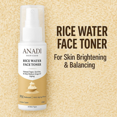 Anadi care Rice Water Toner for Glowing and Bright Skin – Face Toner for Open Pores Men & Women(100 ml)