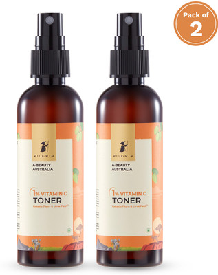 Pilgrim Vitamin C Toner Kakadu Lime Pearl Bright Skin Pack of 2 Men & Women(200 ml)