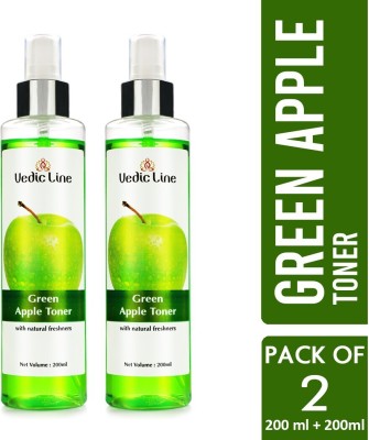 Vedic Line green apple toner(pack of 2) Men & Women(400 ml)