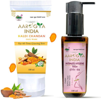 THORN25-OIL Aarogya India Haldi Chandan Face Wash 100ml | Intimate Hygiene Wash 100ml For Women(200 ml)
