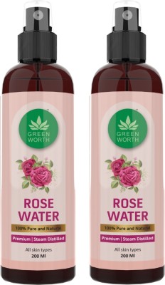 Greenworth Rose Water Spray for Face | Pure Gulab Jal rosewater for Skin | Rose water Toner Men & Women(400 ml)