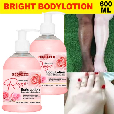 Regolith Rose Body Lotion Moisturizing Soothing With Rose Extract For Men & Women(600 ml)