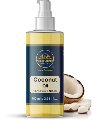 Wildflower essentials Cold Pressed Virgin Coconut Oil For Skin & Hair Growth & Nourishing Hair Oil Men & Women(100 ml)