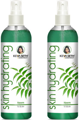 KEYA SETH AROMATHERAPY Skin Hydrating Neem Toner-Anti Acne & Pimple for Oily Skin & Revitalizing Natural Glow Enriched with Pure Neem & Sweet Geranium Essential Oil (200ml X 2) Men & Women(400 ml)