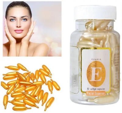 CATERINACHIARA Vitamin E Capsules for Skin – 60 Softgels | Facial Essence for Glowing Skin.. Men & Women(60 ml)
