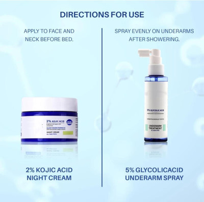 house of common kojic night cream & brightglycolic underarm spray pack of 2(200 GM). PACK OF 2 Men & Women(200 g)