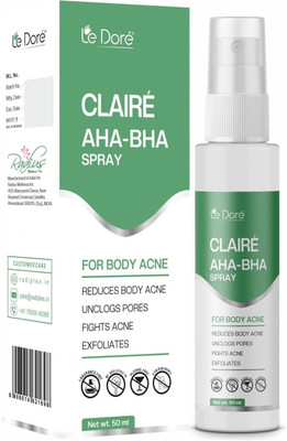 Le Dore Claire AHA-BHA Spray For Acne Breakouts, Bumps on shoulder & Back (Pack Of 2) Men & Women(100 ml)